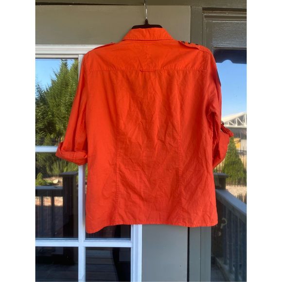 Marc Jacobs "It's Only Rock and Roll" Orange Button Up Blouse, Size 6 -Halloween - Picture 8 of 12